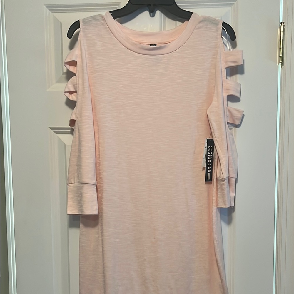 Pink Cut-Out Sleeve Dress